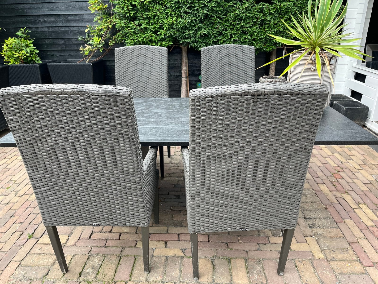 Borek stoelen 4 stuks, Ophalen, Gebruikt, Eettafel, 6 zitplaatsen