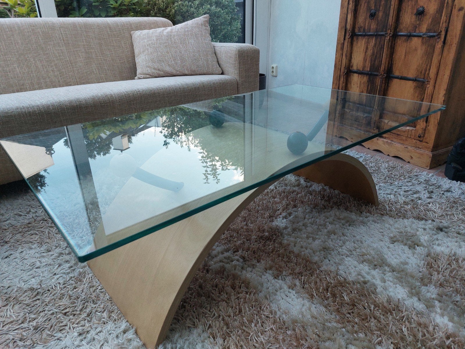 salontafel glas, Ophalen, 100 tot 150 cm, Glas, 50 tot 100 cm