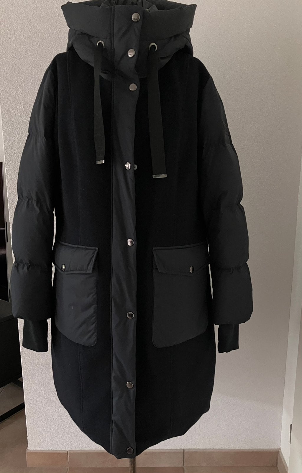 Winterjas van Heyer, Verzenden, Gedragen, Maat 42/44 (L), Zwart