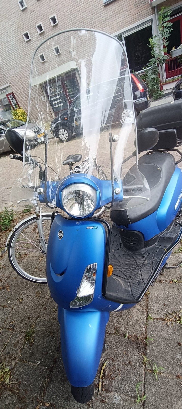 Sym Fiddle II 50S Scooter - Blauw, inclusief windscherm, Gebruikt, Overige modellen, Maximaal 45 km/u, Ophalen of Verzenden