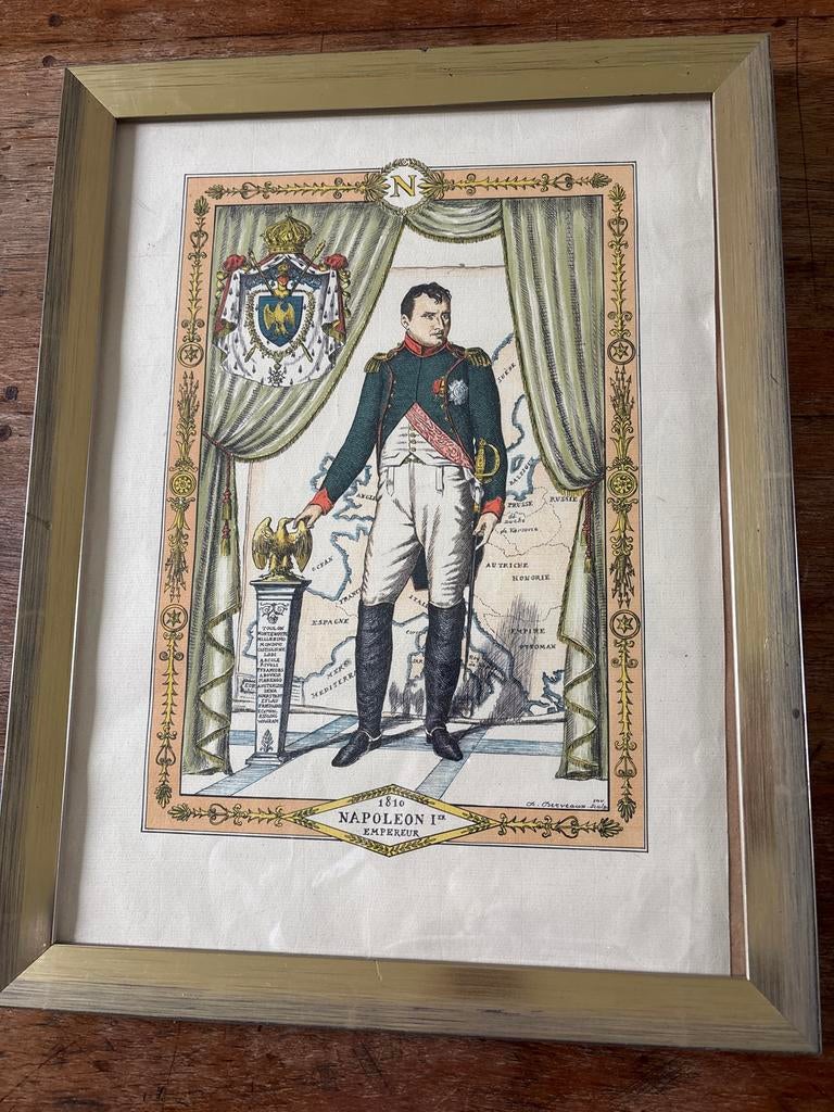 Ingelijste prent Napoleon I Keizer 1810, Ophalen of Verzenden