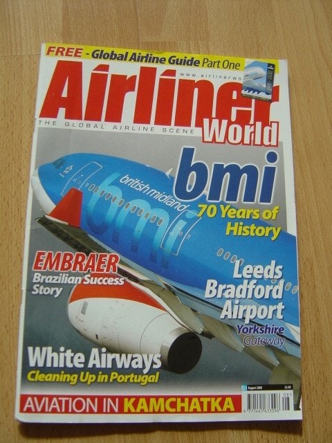 Airliner World aug 2008 & BMI Airbus A320 poster, Ophalen of Verzenden, Zo goed als nieuw, Overige typen