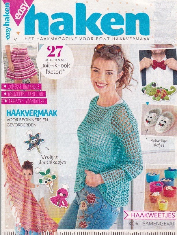 Tijdschrift Easy Haken - Zomerse haakmode - Amigurumi, Ophalen of Verzenden, Zo goed als nieuw, Breien en Haken, Tijdschrift Easy Haken