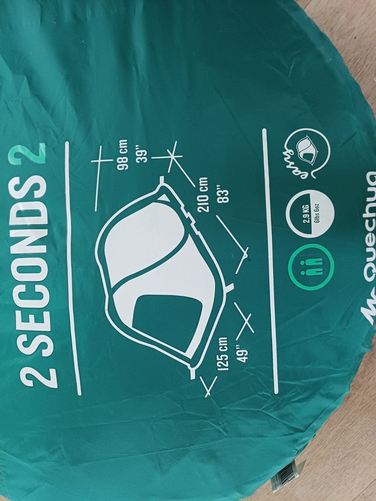 Quechua 2 Seconds 2-persoons tent, Ophalen of Verzenden, Gebruikt, Tot en met 2