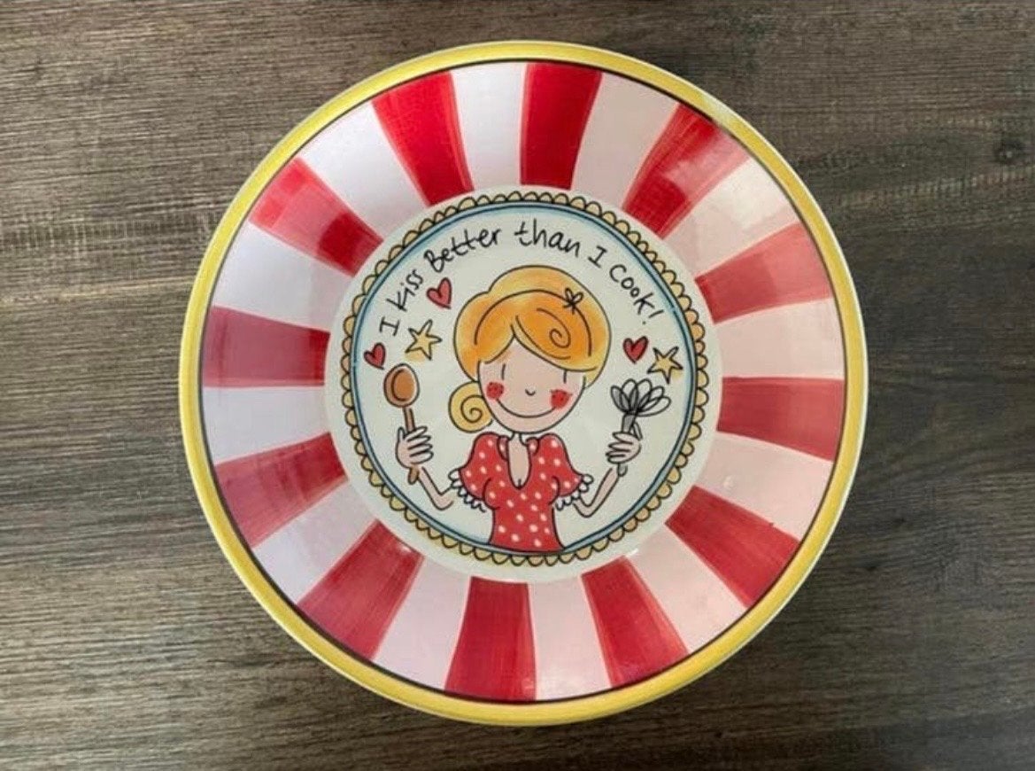 Blond Amsterdam Diep Bord - I Kiss Better Than I Cook, Ophalen, Zo goed als nieuw, Bord(en), Aardewerk