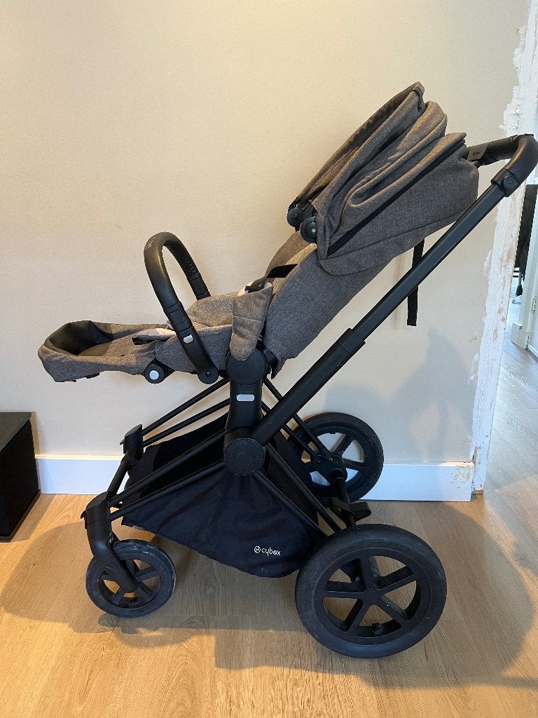 Cybex Priam Kinderwagen Compleet Manhattan Grey, Gebruikt, Combiwagen, Verstelbare duwstang, Ophalen