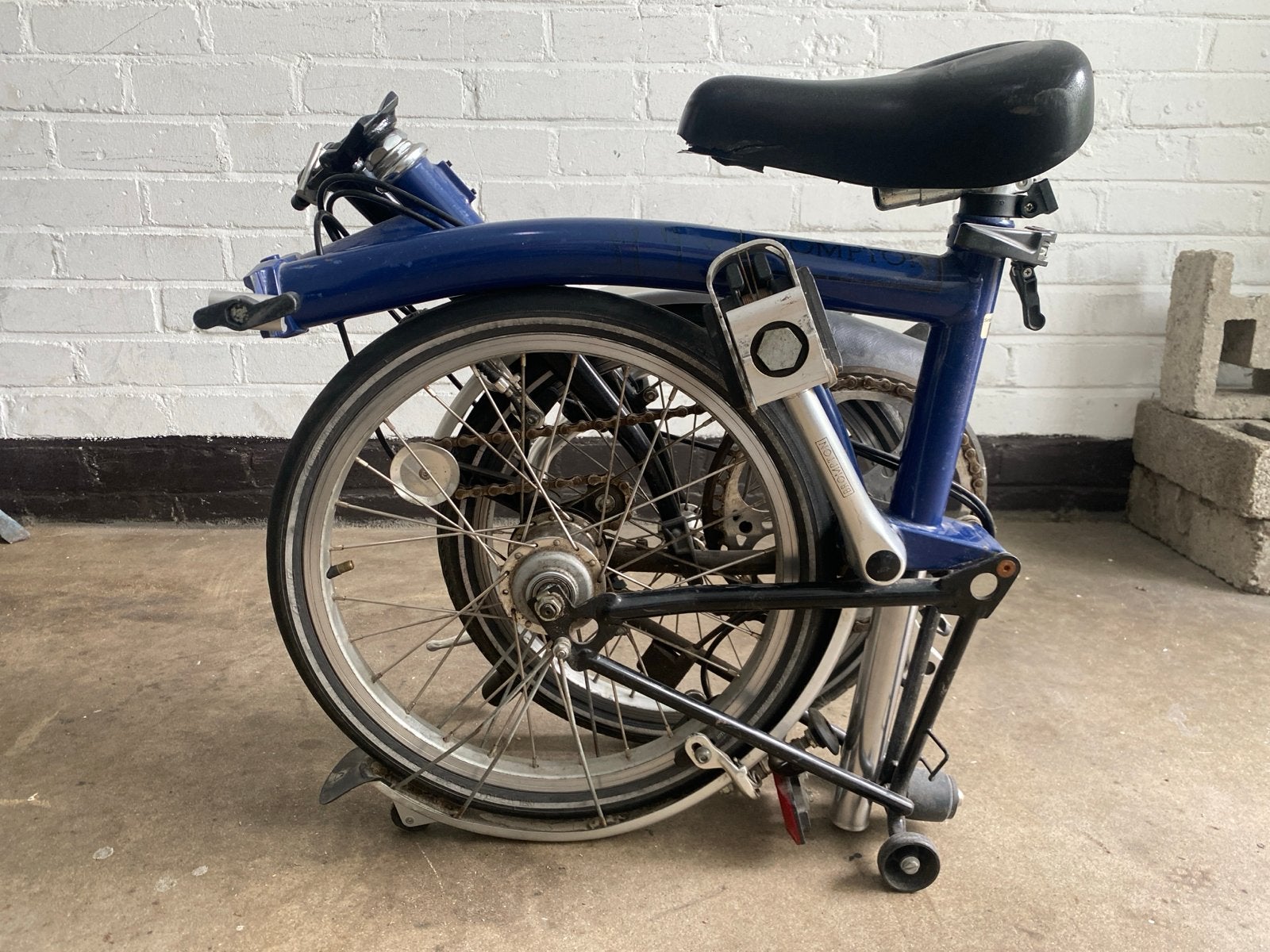 Brompton vouwfiets - Blauw, 16 inch wielen, Terugtraprem, Gebruikt, Brompton, 16 tot 18 inch