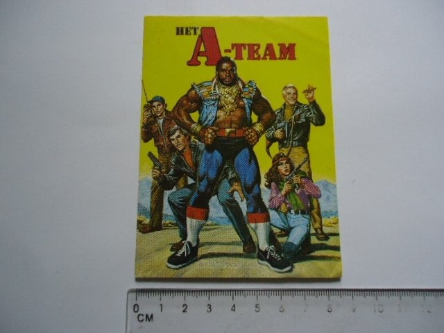 sticker oud The A TEAM Strip vintage tv televisie pop art, Verzenden, Zo goed als nieuw, Bedrijf of Vereniging