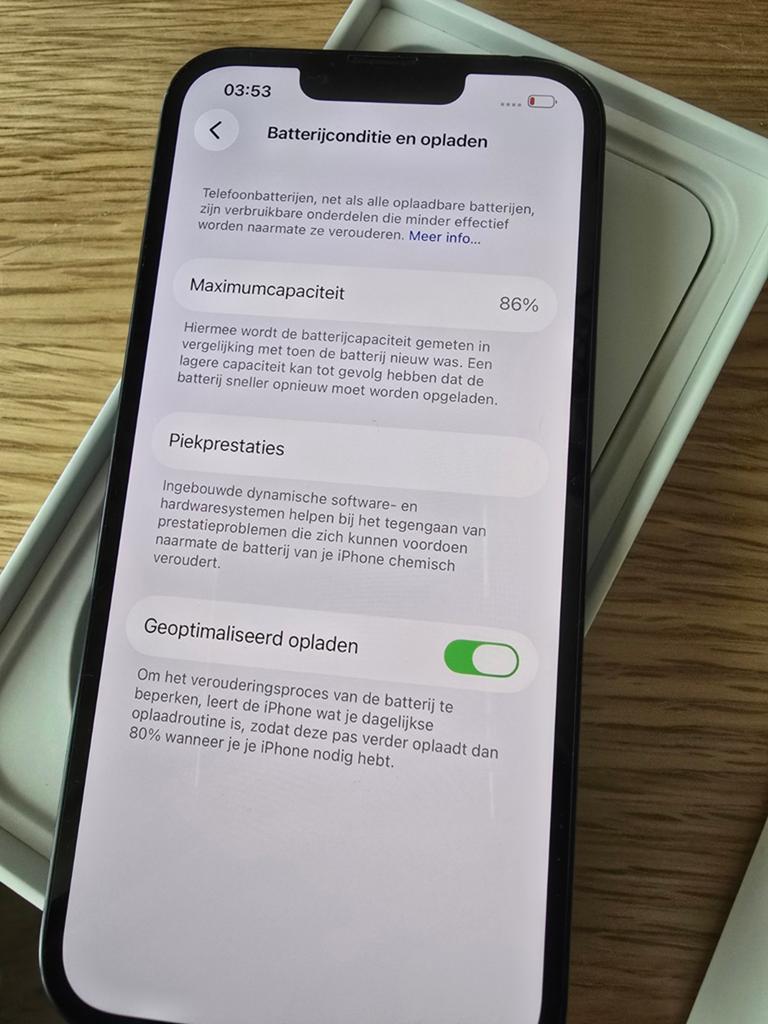 Iphone 13 128GB batterij 86% met doos., Telecommunicatie, Mobiele telefoons | Apple iPhone, 128 GB, Blauw, IPhone 13, Ophalen of Verzenden