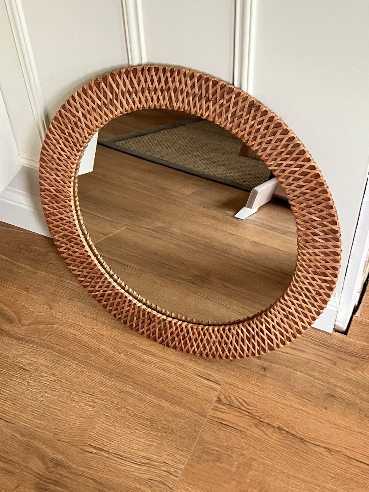 Ronde rotan spiegel Maisons du monde, Ophalen, Rond, Zo goed als nieuw, Minder dan 100 cm