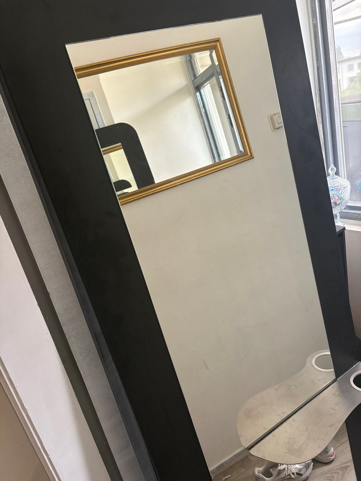 Kapperspiegel, Huis en Inrichting, Woonaccessoires | Spiegels, Ophalen, Zo goed als nieuw, 150 tot 200 cm, Rechthoekig