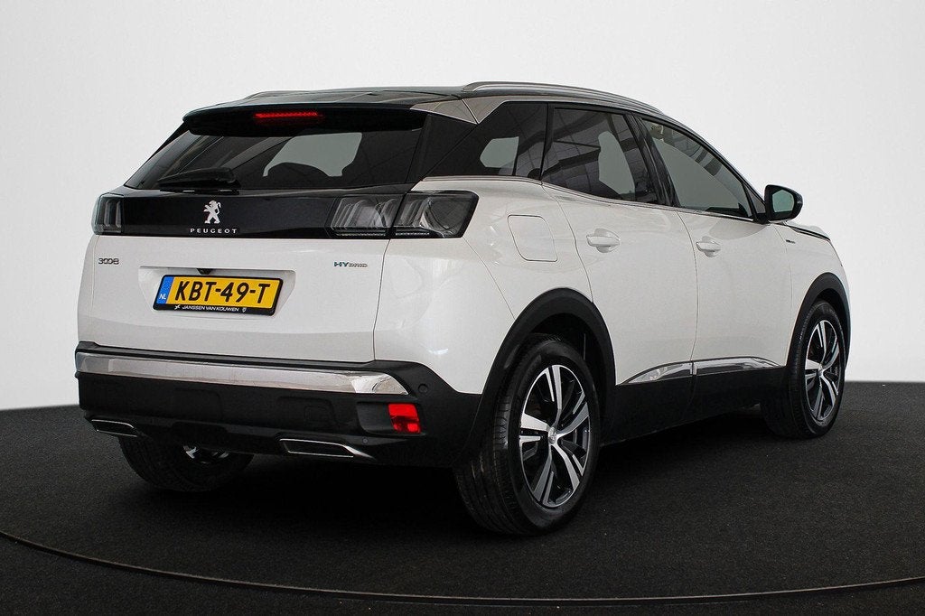 Peugeot 3008 1.6 HYbrid 225 GT Nappa Leder Stoelverwarming A, Auto's, Peugeot, Euro 6, Wit, Hybride Elektrisch/Benzine, 13 kWh