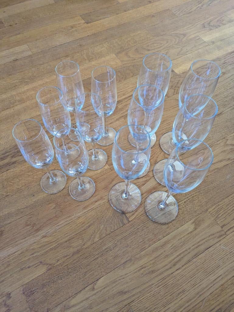 12x Prosecco Champagne Glazen, Ophalen of Verzenden, Gebruikt, Glas, Glas of Glazen