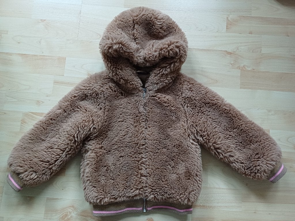 winterjas teddy jas bontje 110 116, Ophalen of Verzenden, Zo goed als nieuw, Meisje, Jas
