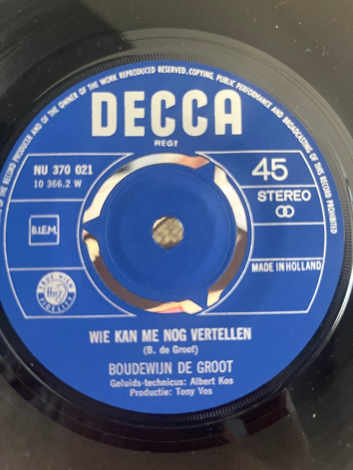 Boudewijn de Groot - Nacht en Ontij / Wie kan me nog vertell, Gebruikt, Originele persing, 7 inch, Ophalen of Verzenden