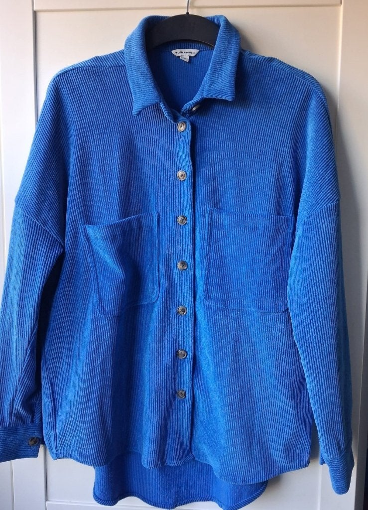 Kobaltblauwe blouse ribstof/corduroy C&A maat 36, Blauw, Nieuw, Ophalen of Verzenden, Maat 36 (S)