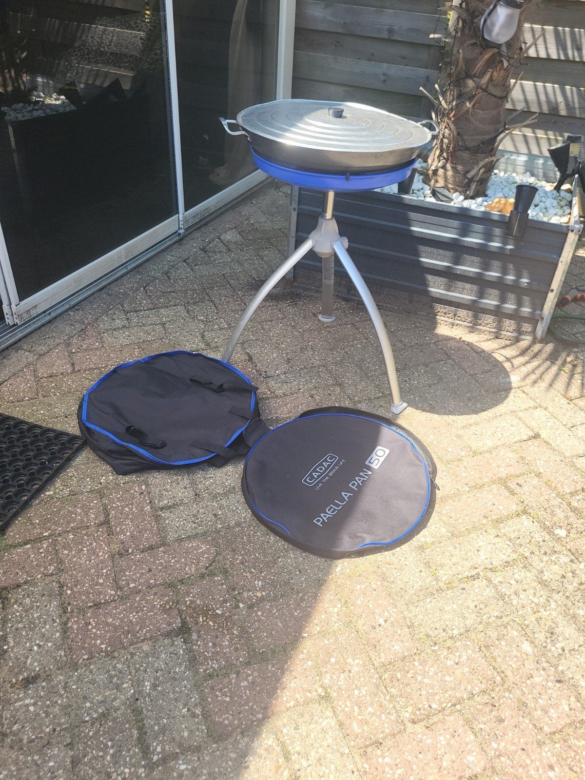 Cadac Schuttelbraai met Paellapan 50 cm en draagtassen, Ophalen, Gebruikt, Cadac