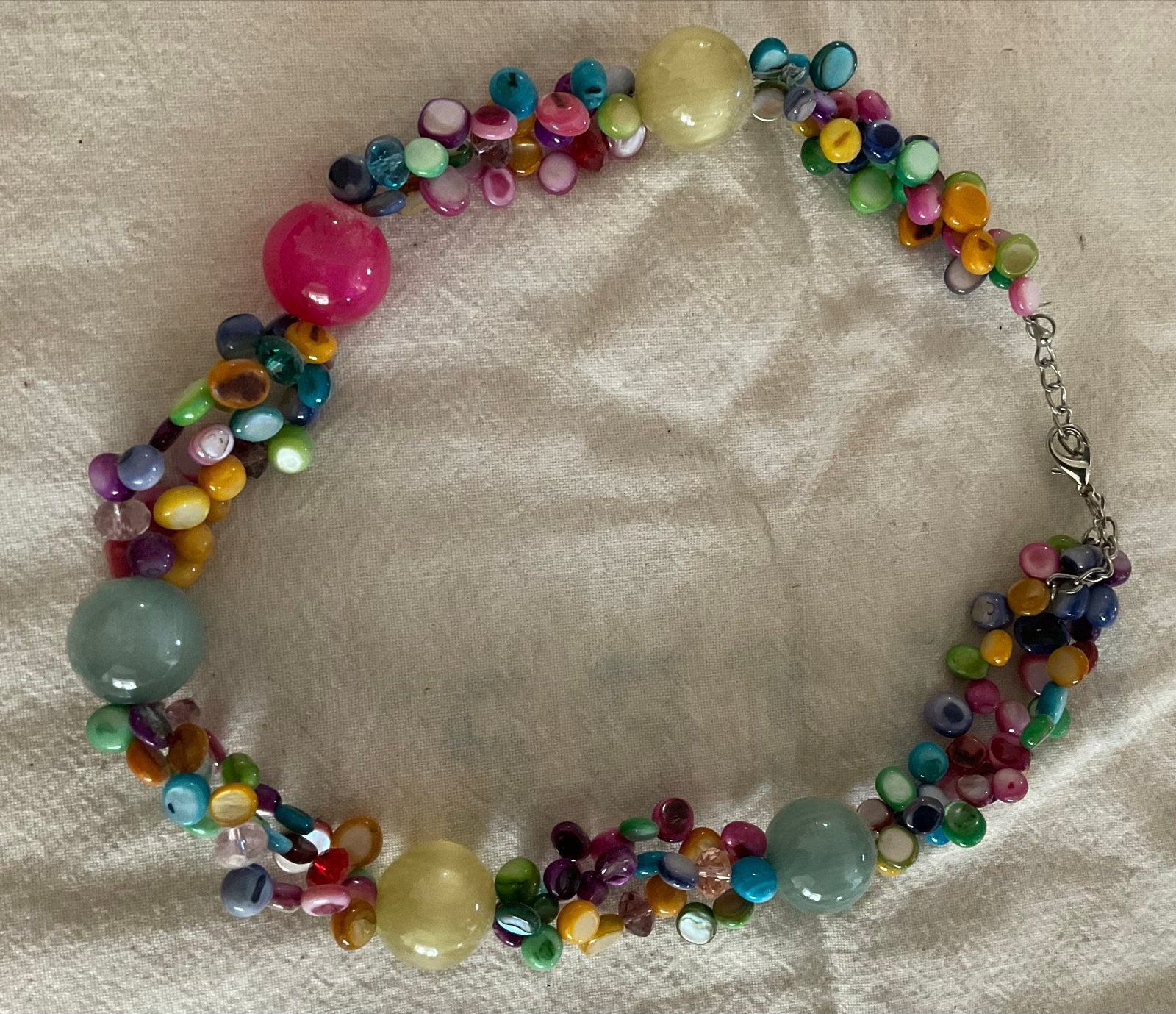 Kleurrijke kralenketting met grote kralen, Overige materialen, Verstelbaar, Overige kleuren, Ophalen of Verzenden