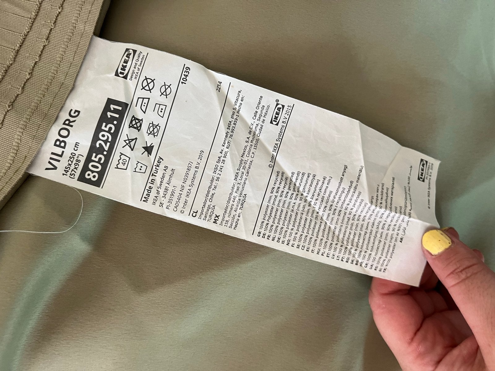 IKEA Vilborg Gordijnen Groen - Set van 2 (145x250 cm), Verduisterend, Ophalen of Verzenden, Zo goed als nieuw, Gordijn