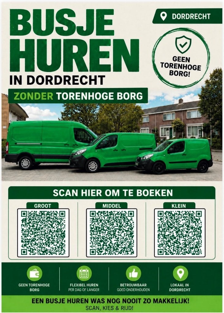 BUSJE HUREN IN DORDRECHT | 3 FORMATEN | VANAF €50 PER DAG, Ophalen