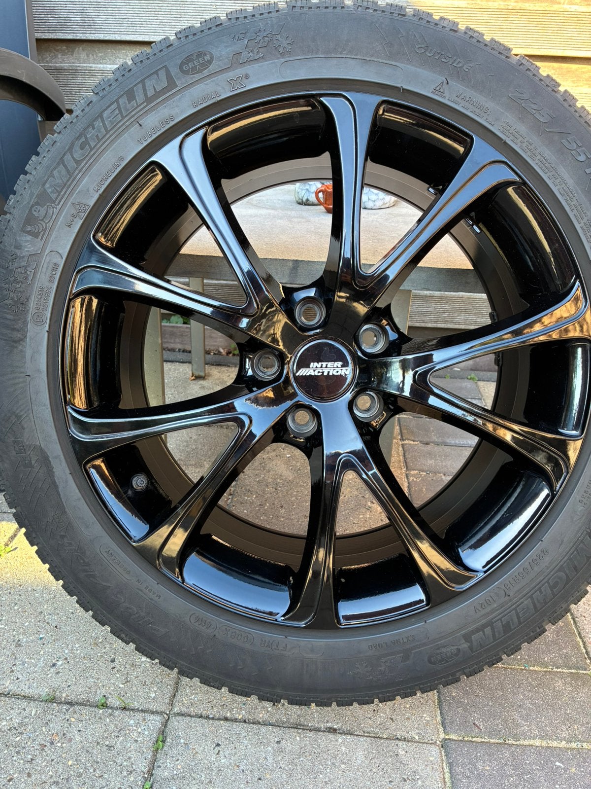 Zwarte Inter Action velgen 18 inch Mitsubishi Eclipse Cross, Auto-onderdelen, Ophalen, 18 inch, Velg(en), Winterbanden