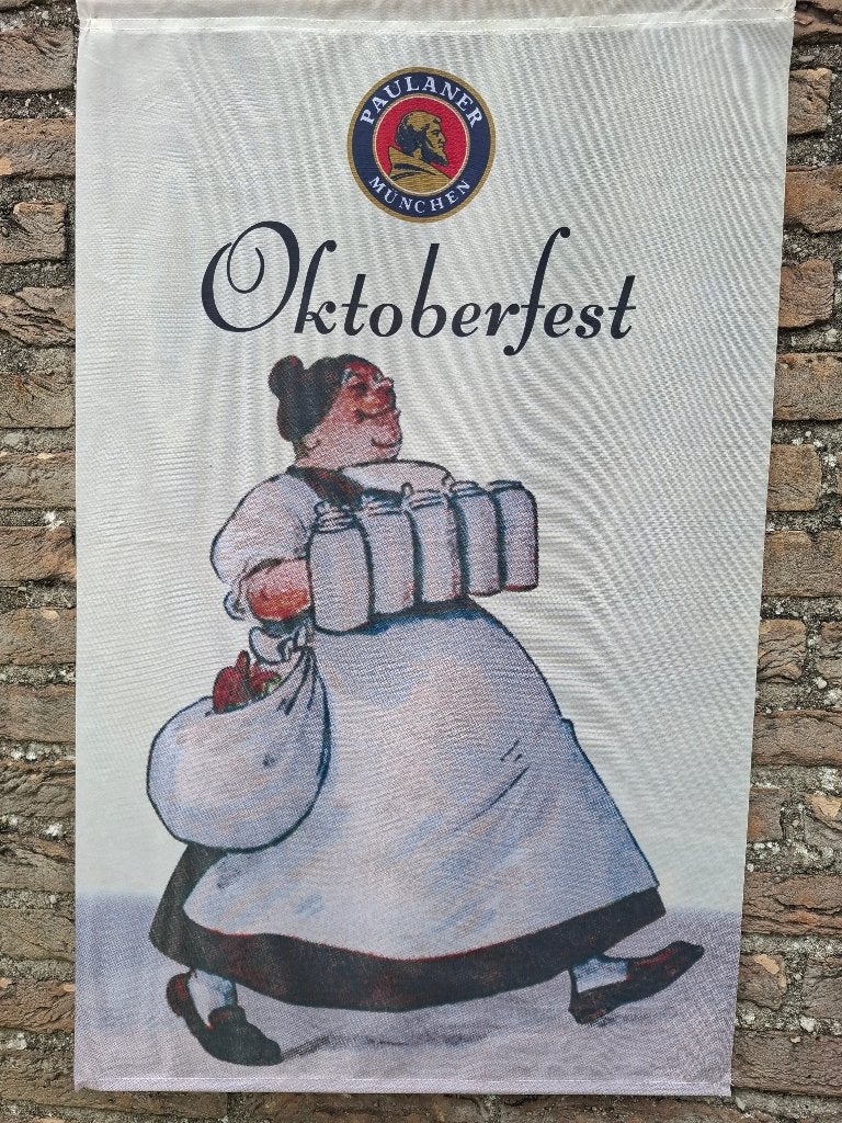 Grote Paulaner Oktoberfest banner - vlag - stoffen affiche, Ophalen of Verzenden, Nieuw, Reclamebord, Plaat of Schild, Overige merken