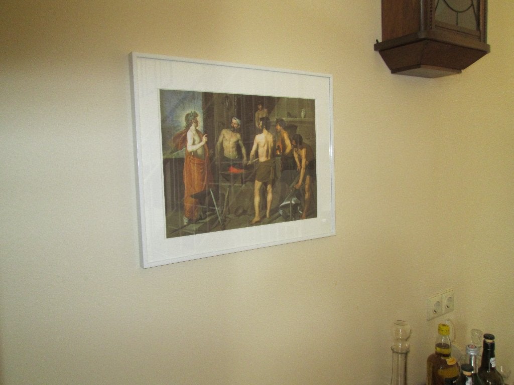 Ingelijste Poster Schilderij Diego de Velazquez (In smederij, Ophalen of Verzenden, Zo goed als nieuw, Foto of Poster, Minder dan 50 cm