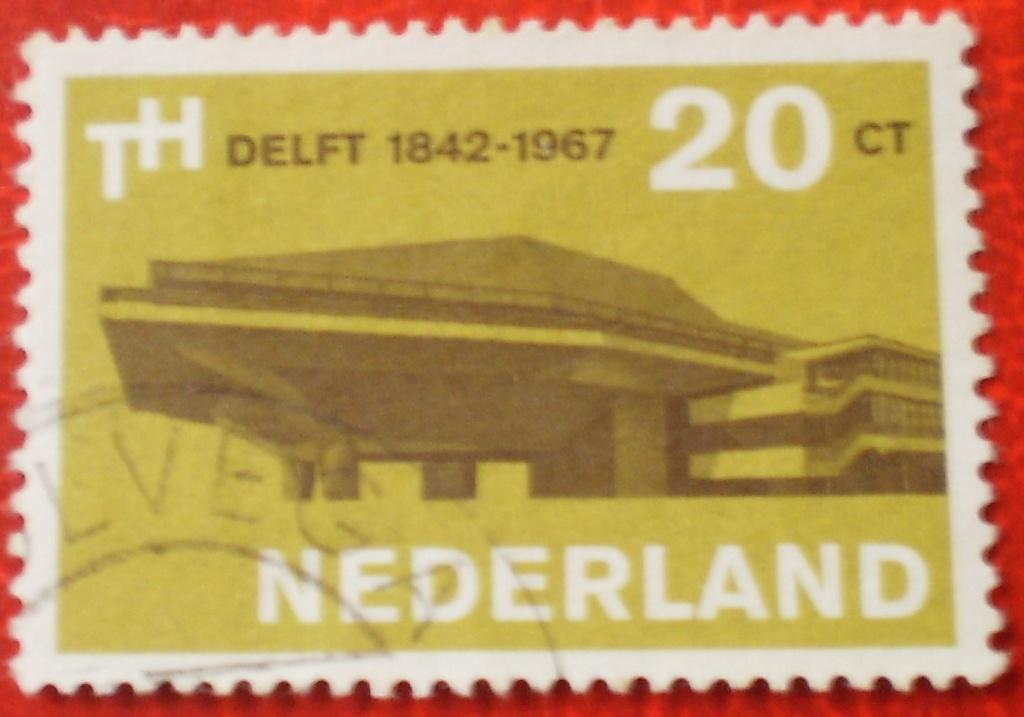 Nederland - 125 Jaar TU Delft 1942 - 1967 - 25 Cent, Verzenden, Na 1940, Gestempeld