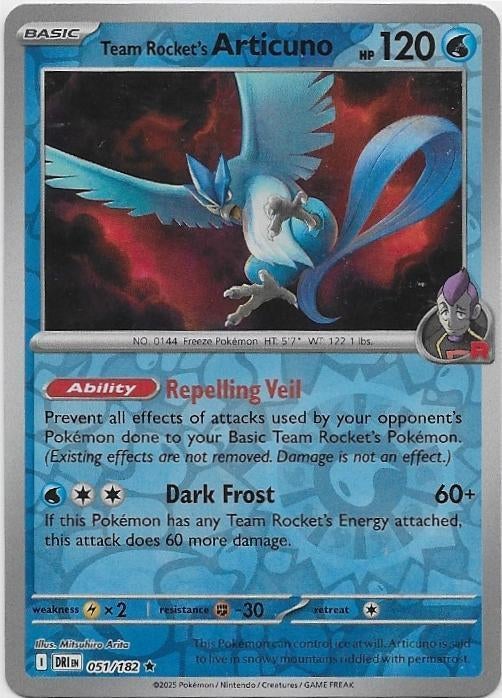 Destined Rivals,  Team Rocket's Articuno [reverse] 51/182, Verzenden, Nieuw, Losse kaart