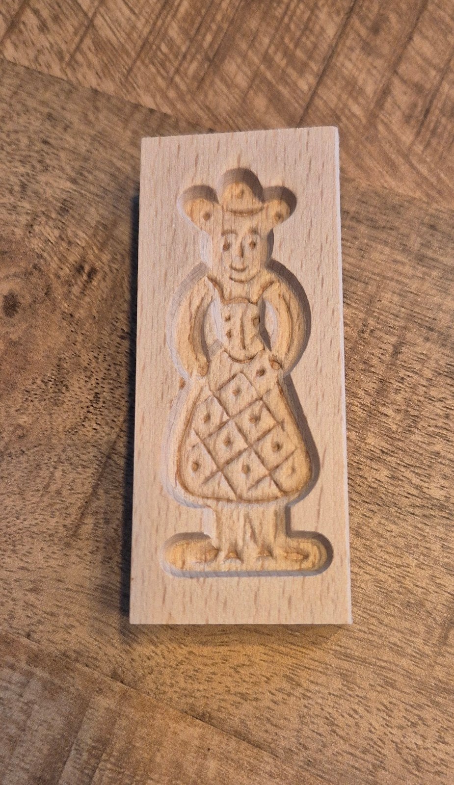 Nieuwe houten koekjesvorm met boerin figuur, Overige typen, Hout, Nieuw, Ophalen of Verzenden