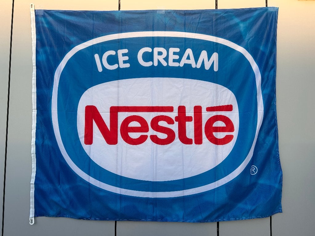 Reclame vlag Nestlé ice cream, Ophalen of Verzenden, Nieuw, Overige typen