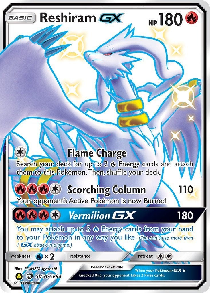 Hidden Fates Shiny Vault ReshiramGX SV51/SV94, Ophalen of Verzenden, Nieuw, Losse kaart