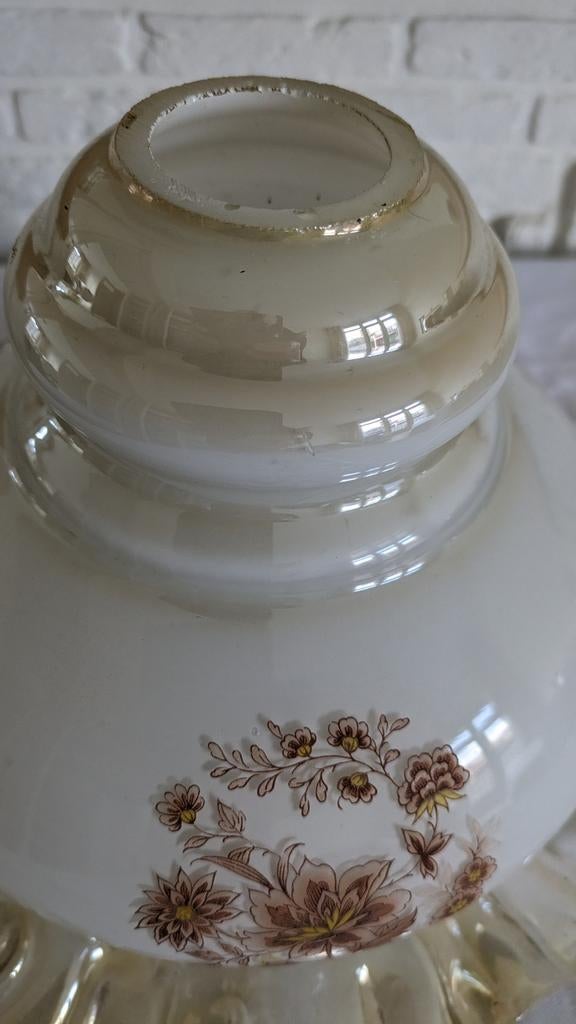 Franse Retro Vintage opaline lamp kap bloem, Ophalen of Verzenden, Rond, Minder dan 25 cm