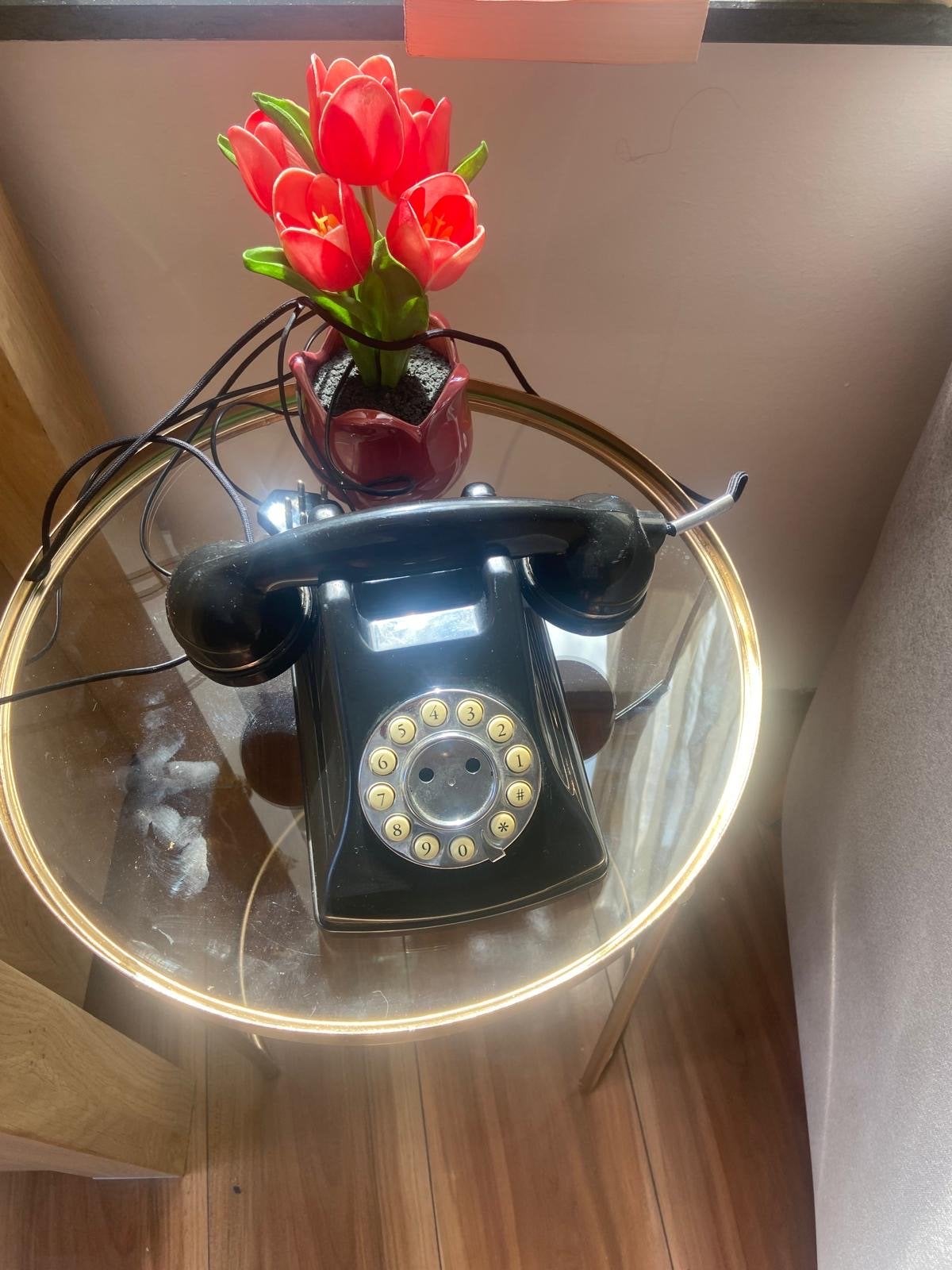 Vintage Zwarte Telefoon met Draaischijf, Ophalen of Verzenden