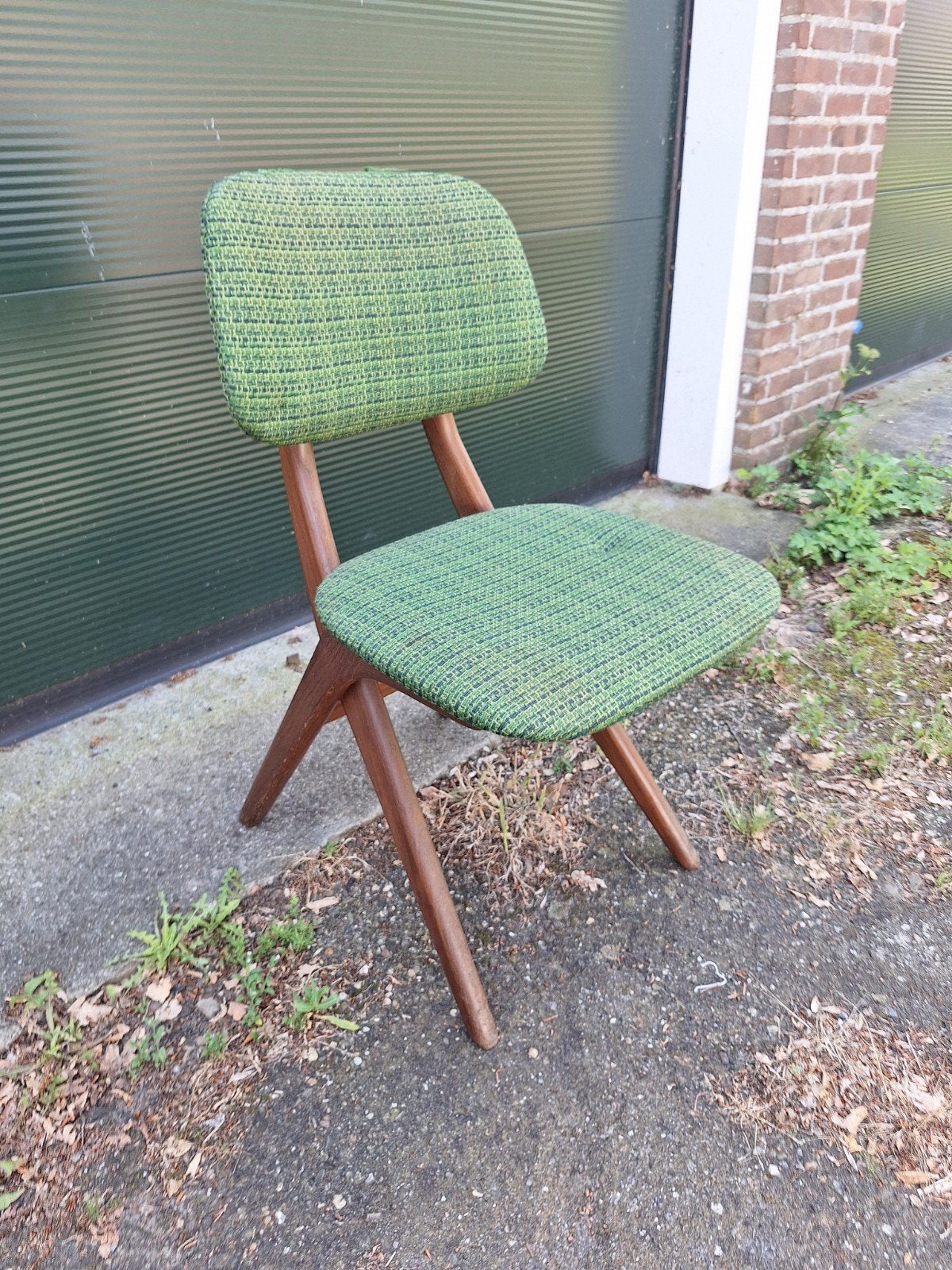 Scissor chair webe stoel teak vintage, Ophalen, Bruin, Eén