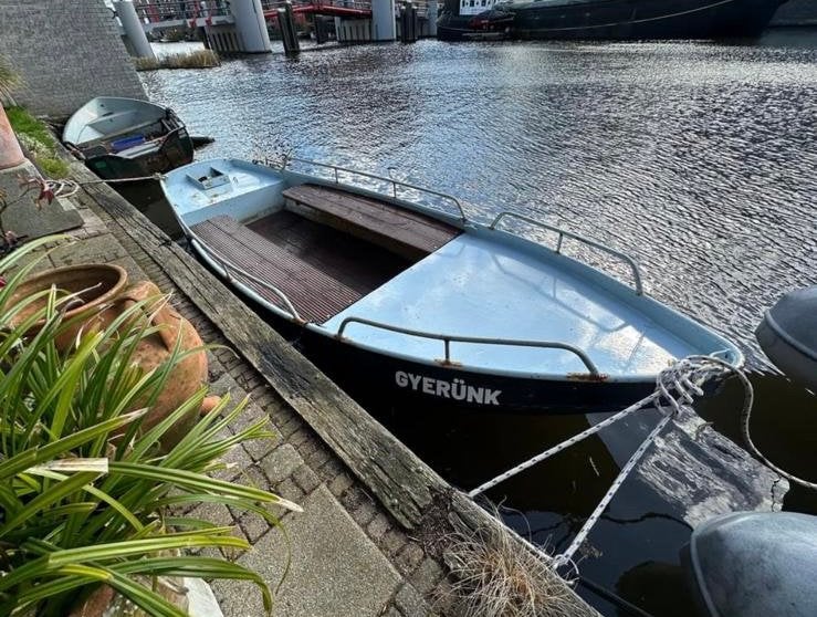 Stalen grachtenboot (4.2m) met elektrische motor & accu’s, Watersport en Boten, Gebruikt, 4 m, Staal, 1.80 meter