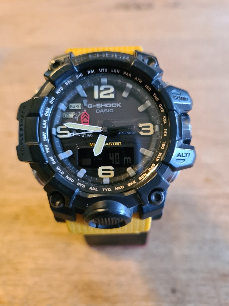 Casio GWG-1000-1A9 Mudmaster origineel geel TOPCONDITIE, Casio, Kunststof, Polshorloge, Kunststof