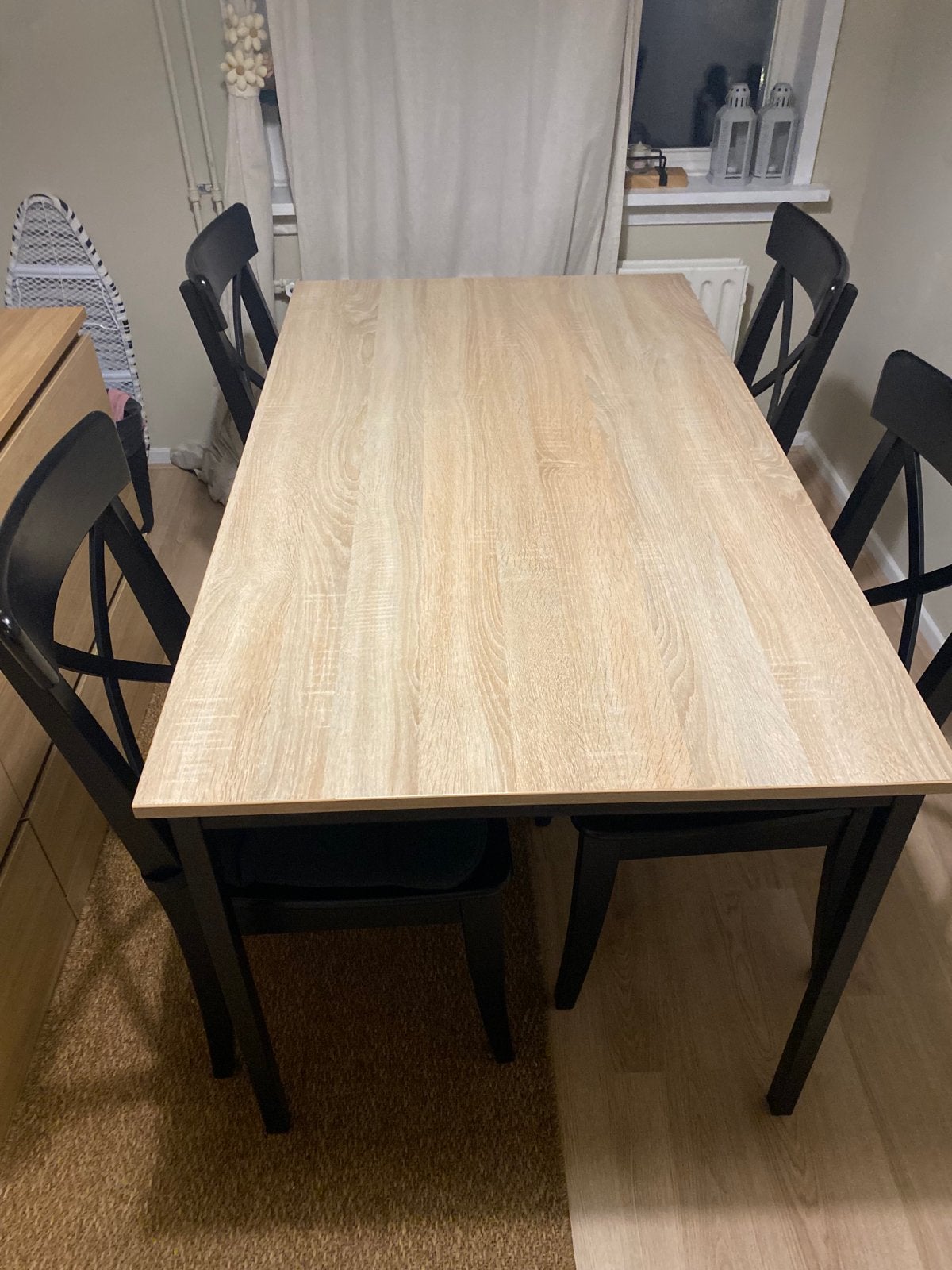 Eettafel met 4 Ikea stoelen/ Dining set  set, Ophalen, Gebruikt, 100 tot 150 cm, 50 tot 100 cm