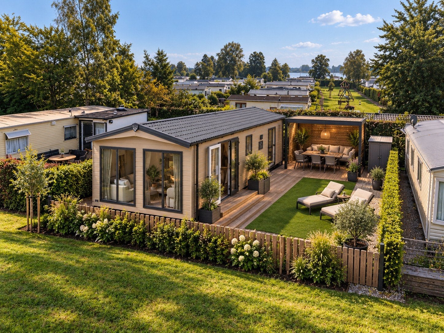 NIEUW Chalet te koop Giethoorn | Vanaf 2027 | Kavel 100m2, Caravans en Kamperen, Tot en met 4