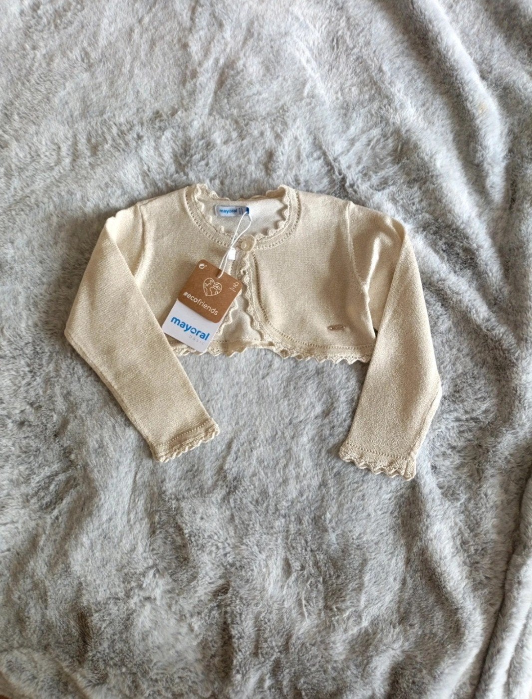 Mayoral vestje/bolero maat 86 met gouden glitters, Mayoral, Nieuw, Ophalen of Verzenden, Truitje of Vestje