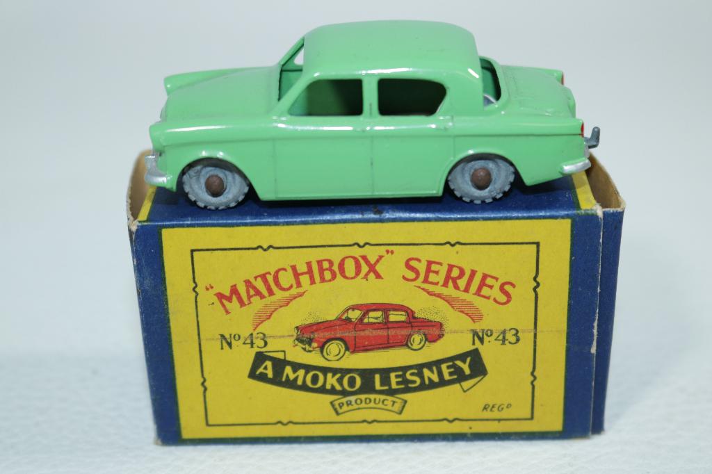 Matchbox 43a Hillman Minx apple green ZELDZAAM vnmib, Ophalen of Verzenden, Zo goed als nieuw, Auto, Matchbox