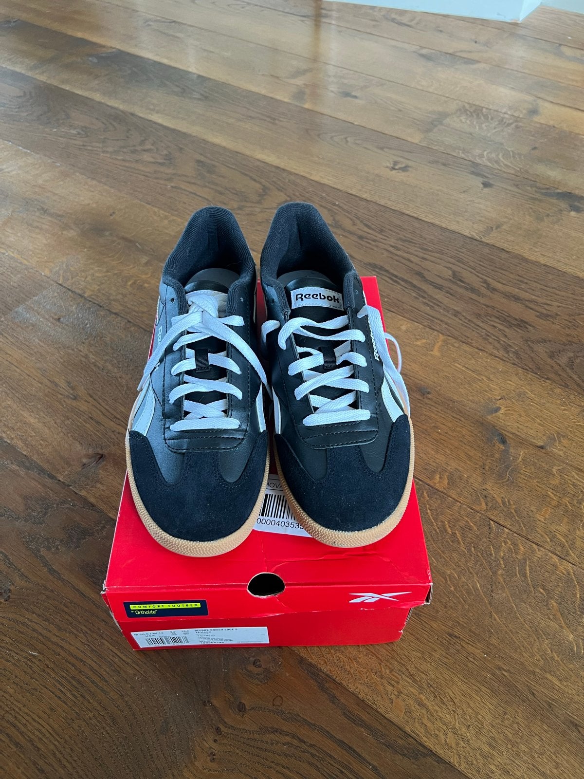 Reebok Smash Edge S Sneakers - Zwart/Wit/Gum - Maat 44, Ophalen of Verzenden, Nieuw, Zwart, Sneakers of Gympen