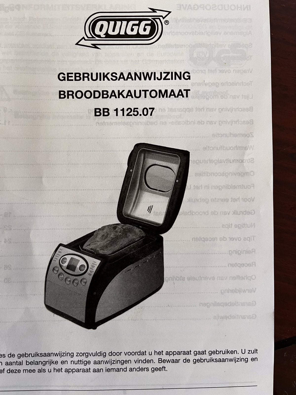 Brood machine, Ophalen, Zo goed als nieuw
