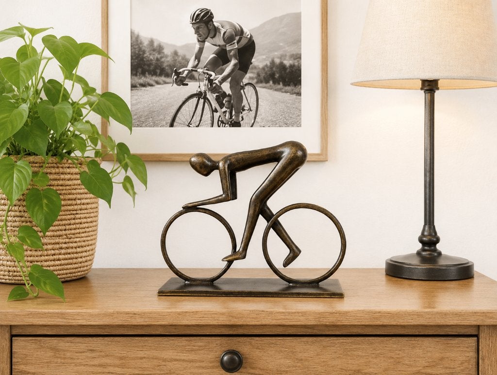 WIELRENNER / BRONZEN BEELD, Ophalen of Verzenden, Brons, Beeld