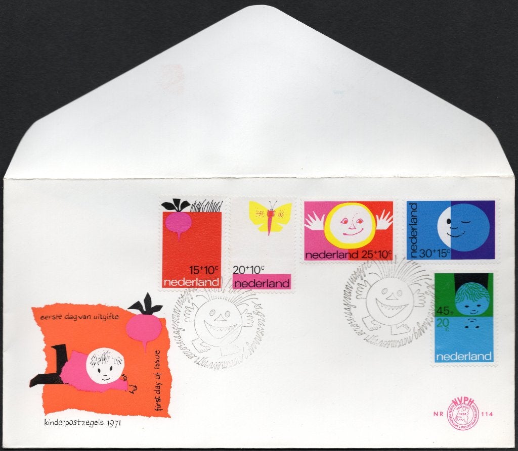 E114 - kind 1971 - tekeningen, Postzegels en Munten, Verzenden, Beschreven, Nederland