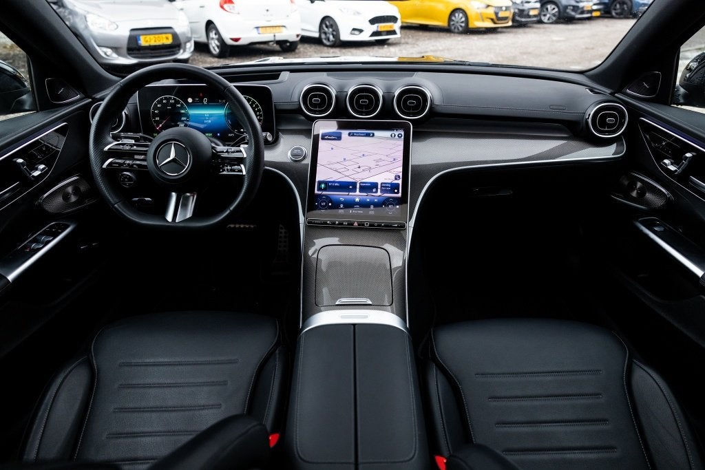 Mercedes-Benz C-Klasse 300 e AMG Line | Burmester | Pano | H, Auto's, 2005 kg, 4 cilinders, Zwart, Bedrijf
