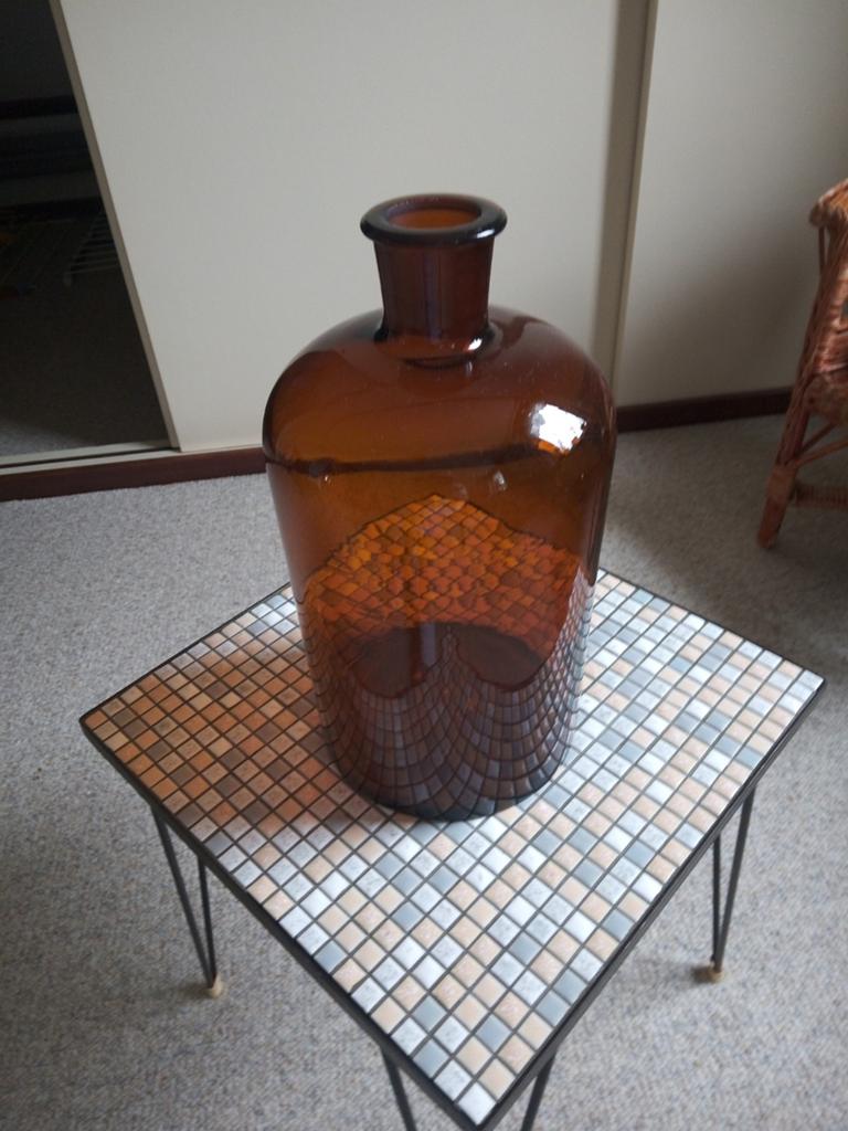 Vintage Apothekers Fles - Apothekers Pot Bruin Glas Jaren'60, Ophalen of Verzenden