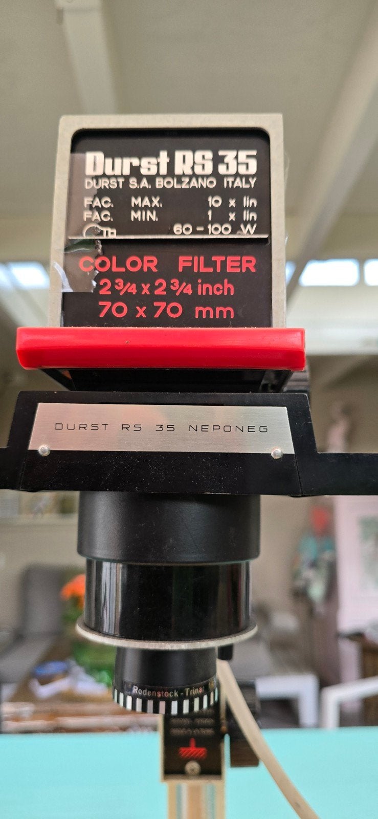 Durst RS 35 Vergroter met kantelbare kop en kleurenfilter, Ophalen of Verzenden, Gebruikt, Durst, Vergroter