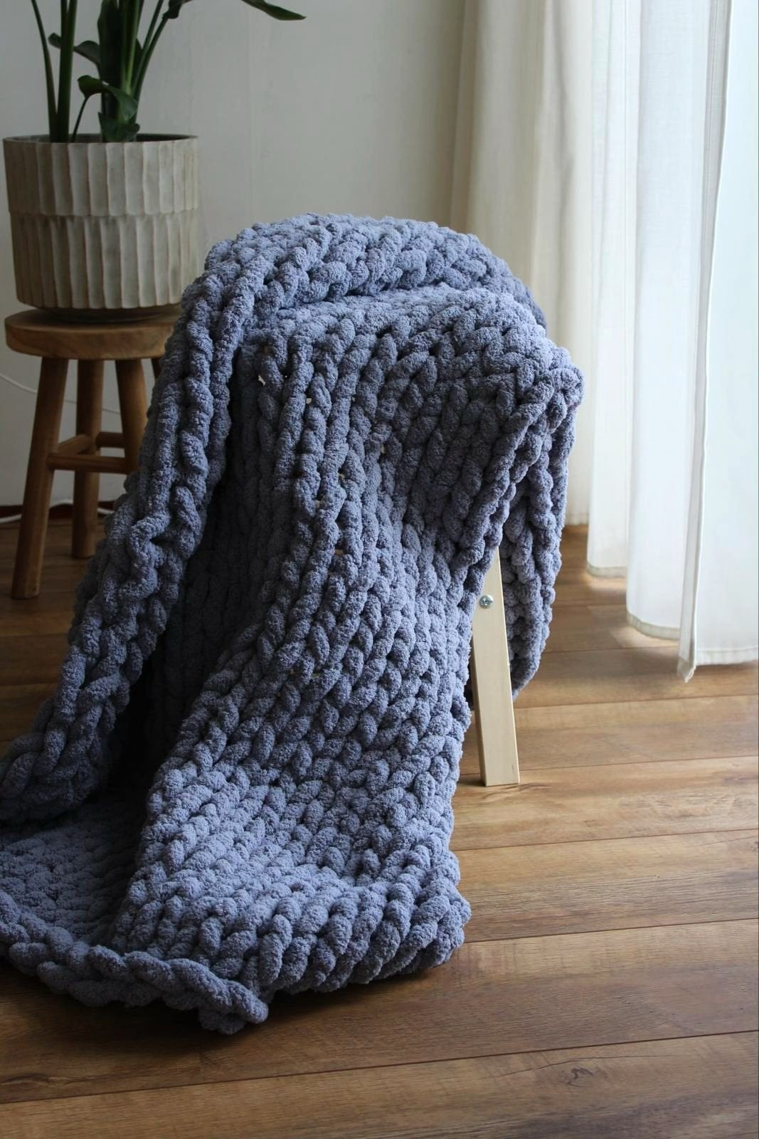 Handgemaakt, grijs deken, Nieuw, 100 cm, Grijs, 150 cm