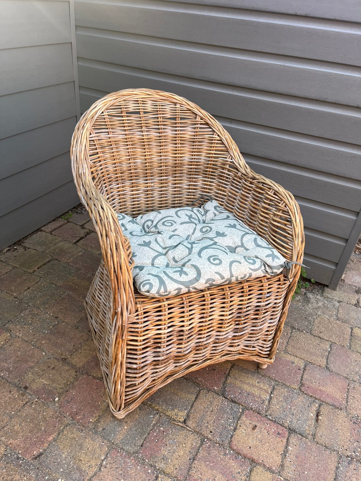 Rieten tuinstoel, Ophalen, Gebruikt, Rotan